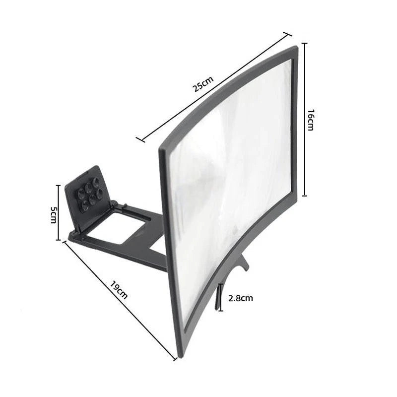 Amplificateur d'écran de téléphone incurvé 3D - 12 pouces