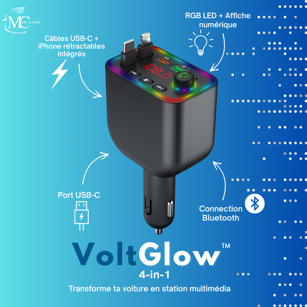 VoltGlow™ 4-en-1 - Adaptateur allume-cigare multifonctions