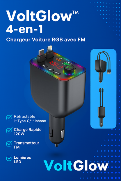 VoltGlow™ 4-en-1 - Adaptateur allume-cigare multifonctions